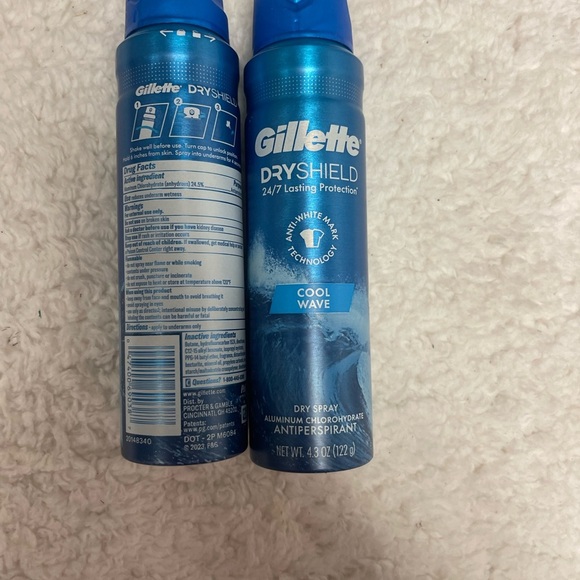 Lot Of 2 Gillette Dryshield Cool Wave Dry Spray Antiperspirant 4.3 oz - Picture 3 of 3